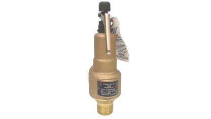 KUNKLE BRONZE SAFETY VALVE 6010DCM01-AM0150, 1/2" MNPT INLET X 3/4" FNPT SIDE OUTLET, BRONZE/BRASS SEAT, STEAM ASME SECTION I, 150 PSIG SET PRESSURE