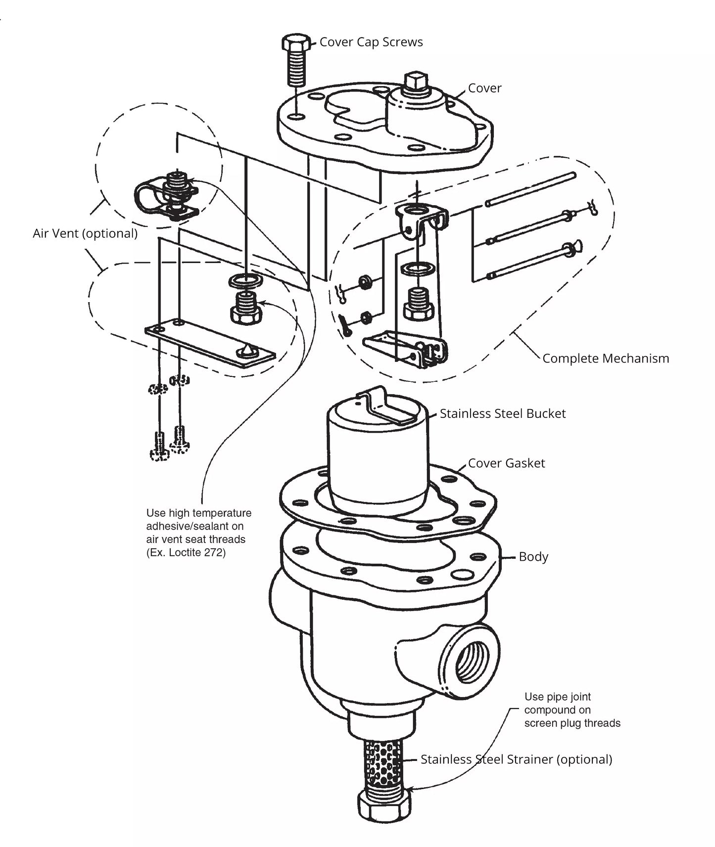 Spirax Sarco 1" B3S-15 (15PSI) Inverted Bucket Trap